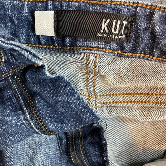Kut from the Kloth Catherine Boyfriend Mis Rise Distressed Stretch Jeans women 6 - Picture 9 of 11